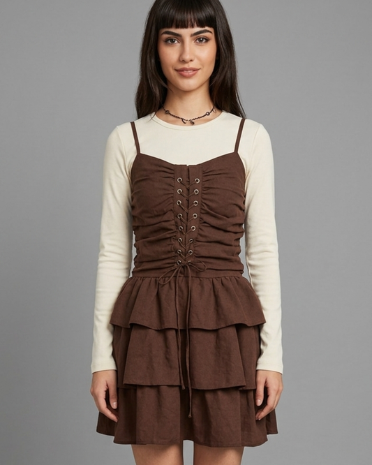 Vestido corse con vuelitos
