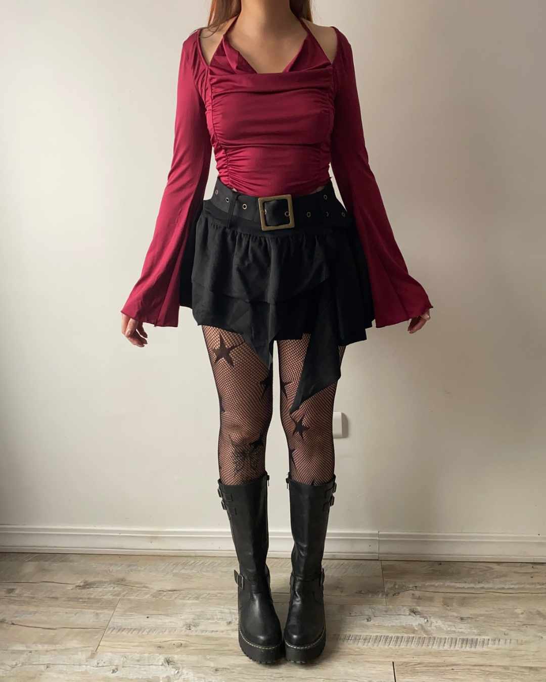 Falda vuelos gamuza