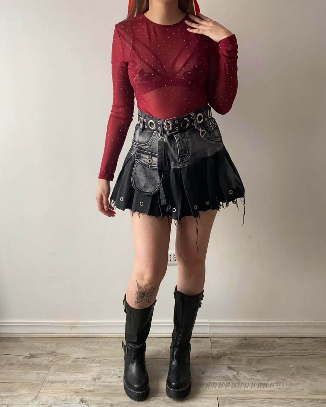 Falda jeans estilo Y2k
