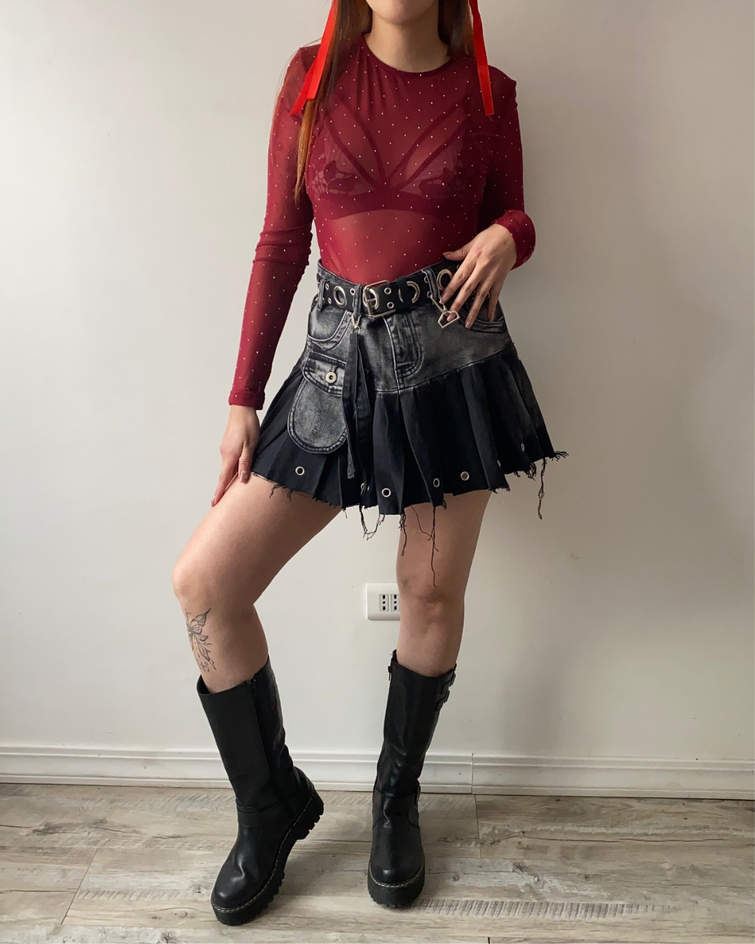 Falda jeans estilo Y2k