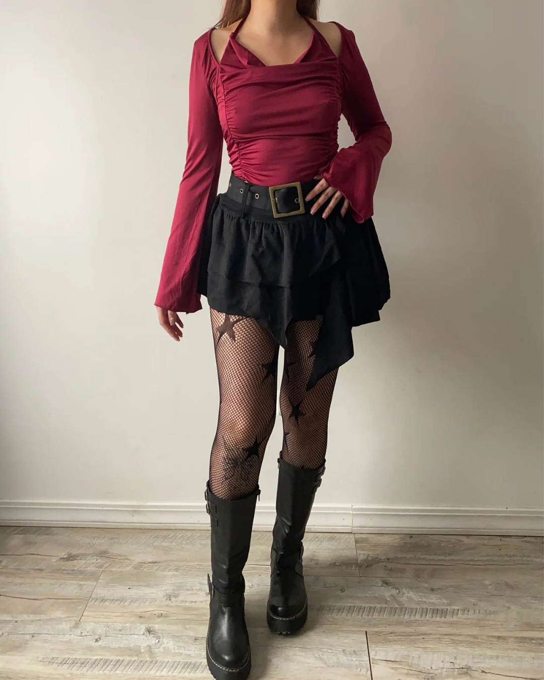 Falda vuelos gamuza
