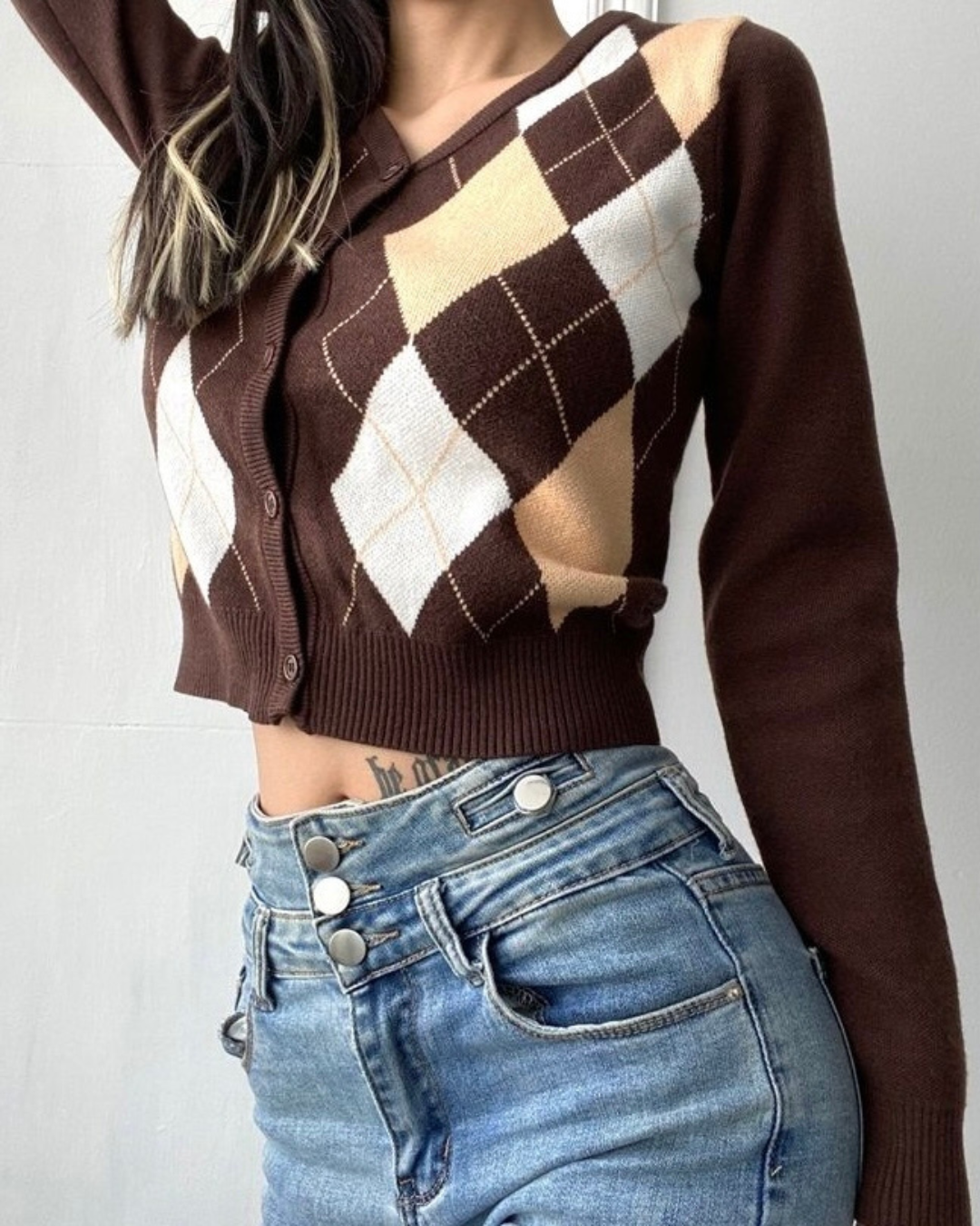 Sweater crop rombo