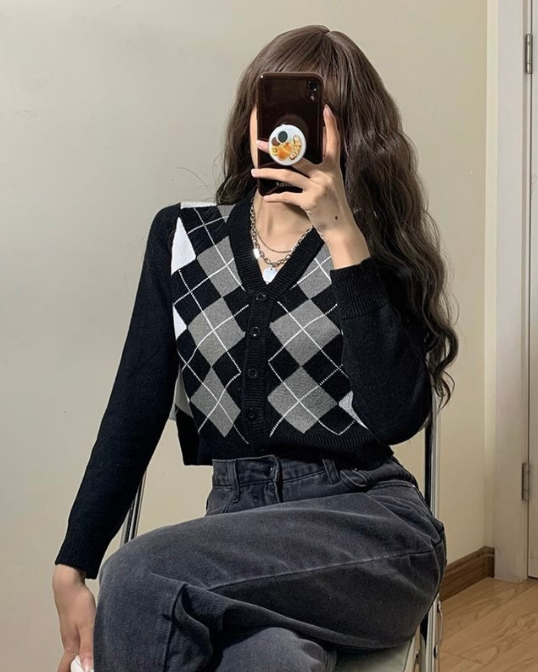 Sweater crop rombo